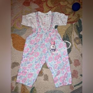 Vintage Cache Cache Overall and Shirt outift